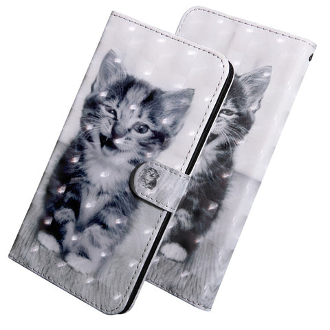 Pattern Printing Leather Wallet Stand for Huawei P smart 2021/Y7a Protective Case with Lanyard