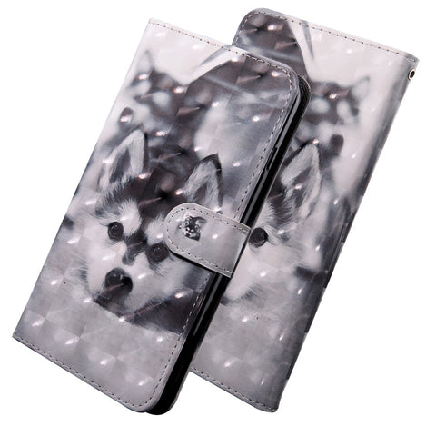 Pattern Printing Leather Wallet Stand for Huawei P smart 2021/Y7a Protective Case with Lanyard