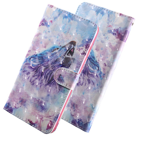 Pattern Printing Leather Wallet Stand for Huawei P smart 2021/Y7a Protective Case with Lanyard