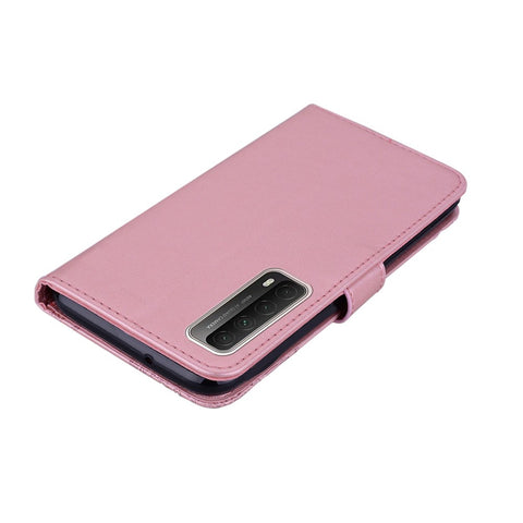 Owl Imprint Rhinestone Decor Leather Phone Case for Huawei P Smart 2021 / Huawei Y7a
