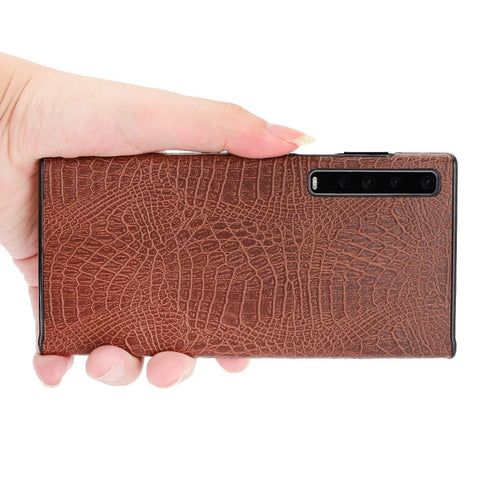 Crocodile Leather Coated  PC Phone Case Cover for Huawei Mate X/XS