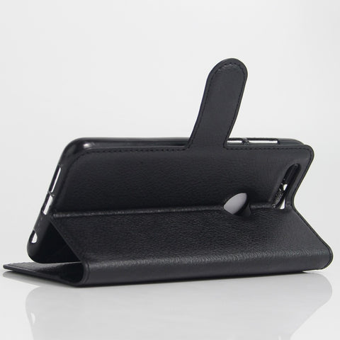 Litchi Texture Stand Leather Case for Huawei Honor 8 with Folio Flip Wallet Design Phone Cover