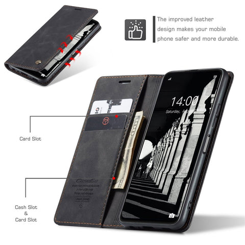 CASEME 013 Series Auto-absorbed Leather Wallet Case for Huawei P Smart 2021 / Y7a