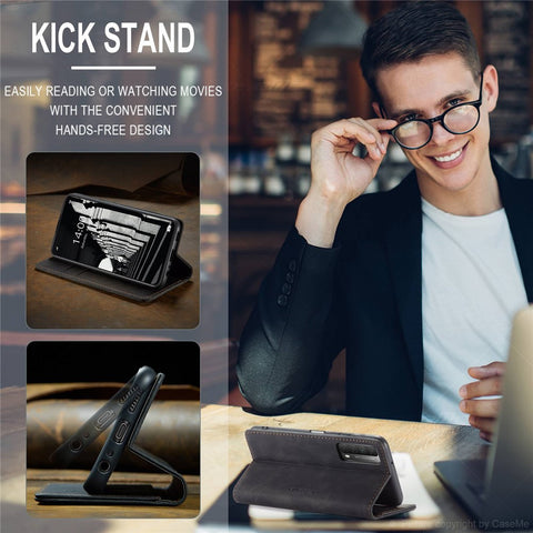 CASEME 013 Series Auto-absorbed Leather Wallet Case for Huawei P Smart 2021 / Y7a