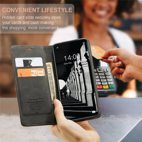 CASEME 013 Series Auto-absorbed Leather Wallet Case for Huawei P Smart 2021 / Y7a