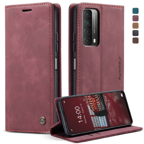 CASEME 013 Series Auto-absorbed Leather Wallet Case for Huawei P Smart 2021 / Y7a