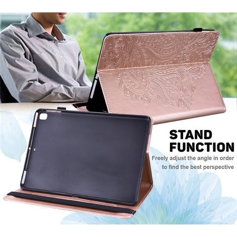 Leather Wallet Stand Tablet Protective Shell with Peacock Flower Pattern Imprinting for Huawei MatePad 10.4 (2020)/(2022)/Honor V6