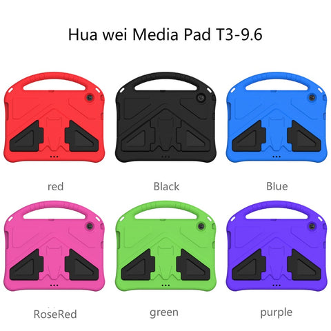 Anti-shock EVA Kickstand Case with Pen Slot Handle for Huawei MediaPad T3 10 9.6-inch