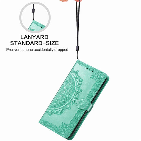 Embossed Mandala Flower Leather Case with Wallet Stand for Huawei P smart 2021 / Y7a