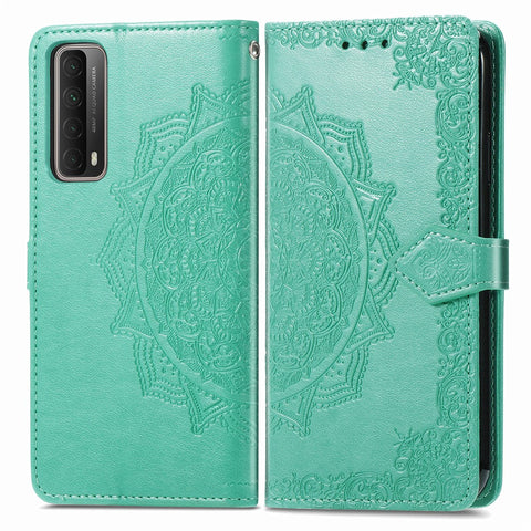 Embossed Mandala Flower Leather Case with Wallet Stand for Huawei P smart 2021 / Y7a