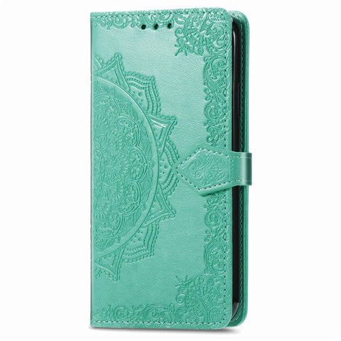 Embossed Mandala Flower Leather Case with Wallet Stand for Huawei P smart 2021 / Y7a