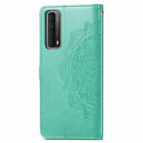 Embossed Mandala Flower Leather Case with Wallet Stand for Huawei P smart 2021 / Y7a