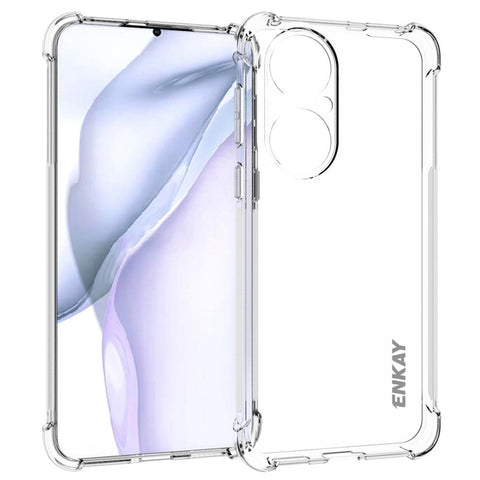ENKAY HAT PRINCE ENK-PC110 4 Corners Thicken Airbag Flexible Anti-slip Strip Design Transparent TPU Cover Case for Huawei P50