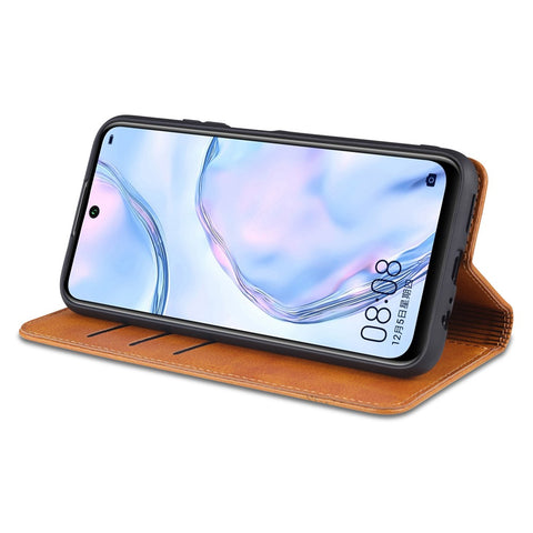 AZNS Stand Wallet Auto-absorbed Magnetic Leather Case for Huawei P smart 2021/Y7a