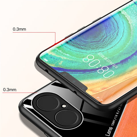 Leather Coated PC + TPU + Glass Splicing Design Case with Precise Cut-Out for Huawei P50