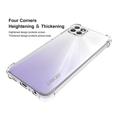 ENKAY HAT PRINCE Anti-Fall Anti-Slip Strip Design Clear Soft TPU Cell Phone Case Shell for Huawei Honor 20