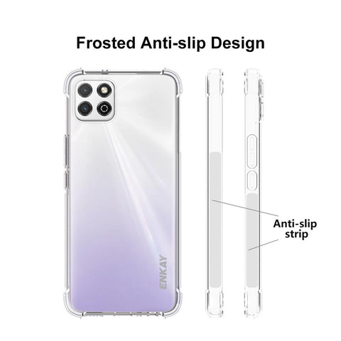 ENKAY HAT PRINCE Anti-Fall Anti-Slip Strip Design Clear Soft TPU Cell Phone Case Shell for Huawei Honor 20
