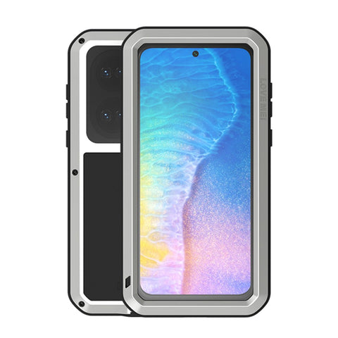 LOVE MEI Shockproof Dropproof Dustproof Metal Frame + Silicone Cover Powerful Case with Tempered Glass Film for Huawei P50