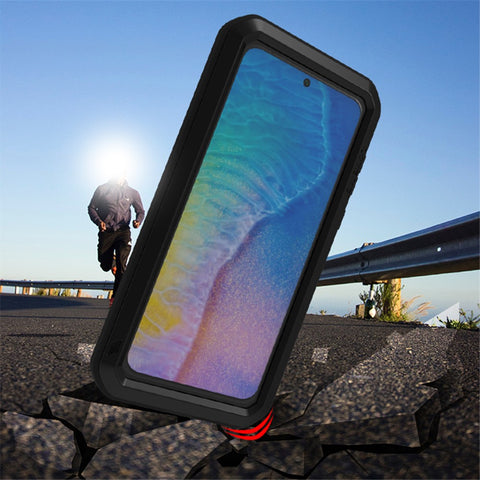 LOVE MEI Shockproof Dropproof Dustproof Metal Frame + Silicone Cover Powerful Case with Tempered Glass Film for Huawei P50