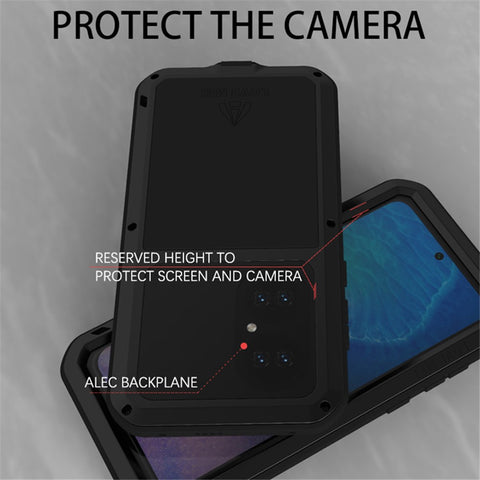 LOVE MEI Shockproof Dropproof Dustproof Metal Frame + Silicone Cover Powerful Case with Tempered Glass Film for Huawei P50
