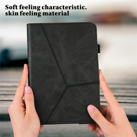 Stitching Line Design Leather Tablet Stand Cover with Card Holder for Huawei MediaPad T5 10.1
