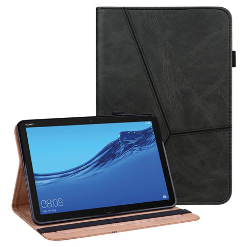 Card Holder Design Stitching Line Leather Tablet Stand Cover with Elastic Strap for Huawei MediaPad M5 lite 10