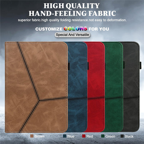 Card Holder Design Stitching Line Leather Tablet Stand Cover with Elastic Strap for Huawei MediaPad M5 lite 10
