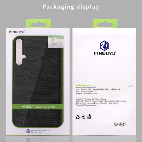 PINWUYO Premium PU Leather Soft TPU Bumper Hard PC Hybrid Protective Case for Huawei Honor 20 / Honor 20S (For China) / nova 5T in Thailand