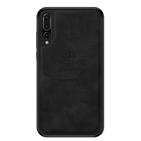 PINWUYO Heavy Duty TPU Edges Hard PC Back with PU Leather Rugged Shockproof Phone Case for Huawei P20 Pro