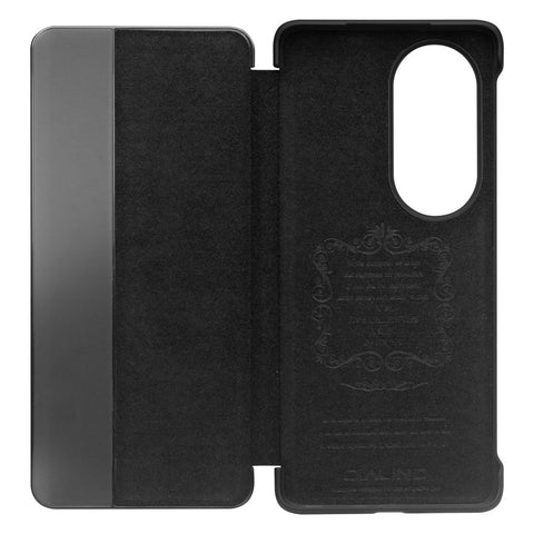 QIALINO View Window Design Top Layer Cowhide Leather Phone Case for Huawei P50