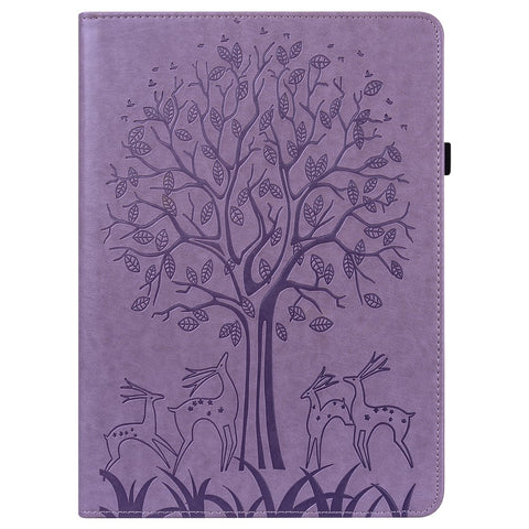 Tree and Deer Pattern Imprinted PU Leather Tablet Stand Cover Case with Card Slots for Huawei MediaPad T3 10