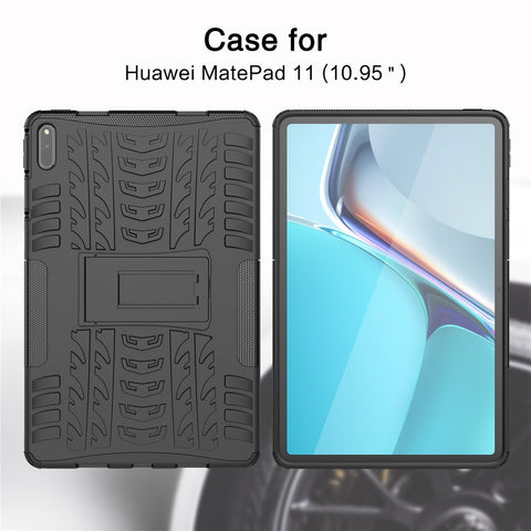 Tire Texture Design PC + TPU Kickstand Hybrid Tablet Cover Case for Huawei MatePad 11 (2021)