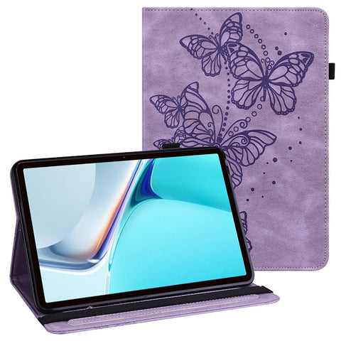 Butterflies Imprinted Auto Wake/Sleep Leather Tablet Cover Shell with Card Holder for Huawei MatePad 11 (2021)