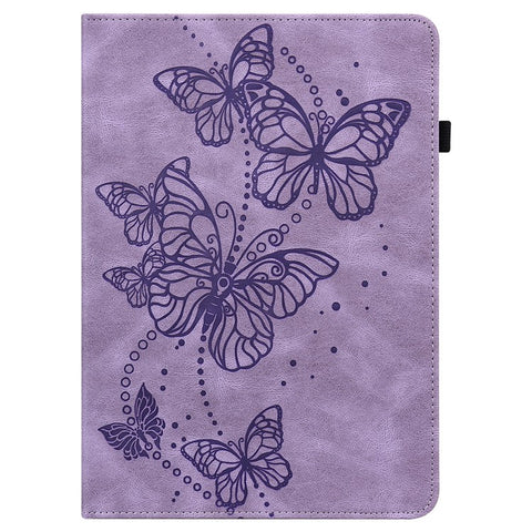Butterflies Imprinted Auto Wake/Sleep Leather Tablet Cover Shell with Card Holder for Huawei MatePad 11 (2021)