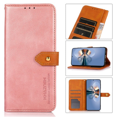 KHAZNEH For Huawei nova 9 PU Leather Phone Case Wallet Stand Magnetic Golden Clasp Folio Shockproof Phone Cover