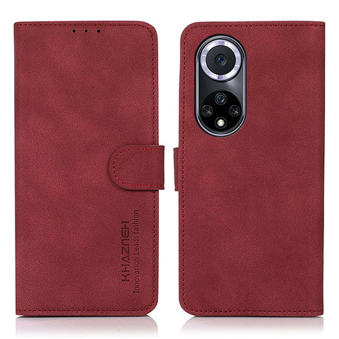 KHAZNEH Textured Anti-drop PU Leather Phone Cover Stand Wallet Case for Huawei nova 9