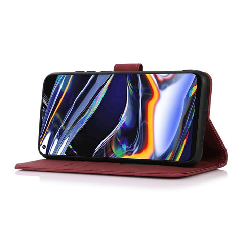 KHAZNEH Textured Anti-drop PU Leather Phone Cover Stand Wallet Case for Huawei nova 9