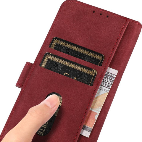 KHAZNEH Textured Anti-drop PU Leather Phone Cover Stand Wallet Case for Huawei nova 9