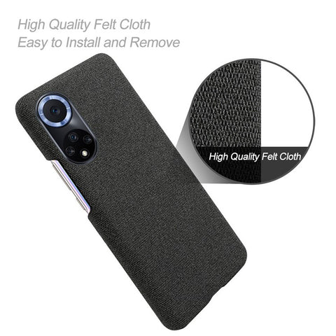 KSQ Scratch Resistant Phone Shell Cloth Coated Plastic Phone Case for Huawei nova 9 / Honor 50