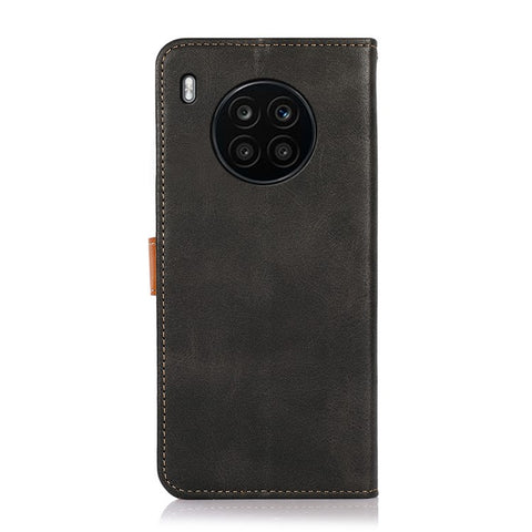 KHAZNEH All-round Protection Magnetic Golden Clasp PU Leather Phone Flip Cover Stand Wallet Shell for Honor 50 Lite/Huawei nova 8i