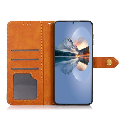 KHAZNEH Magnetic Golden Clasp Wallet Stand Leather Cover Inner TPU Phone Case for Huawei nova 9 Pro