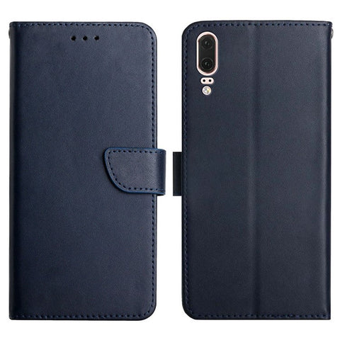 For Huawei P20 Flip Cover TPU + Genuine Leather Nappa Texture Multifunction Wallet Stand Good Protective Phone Case
