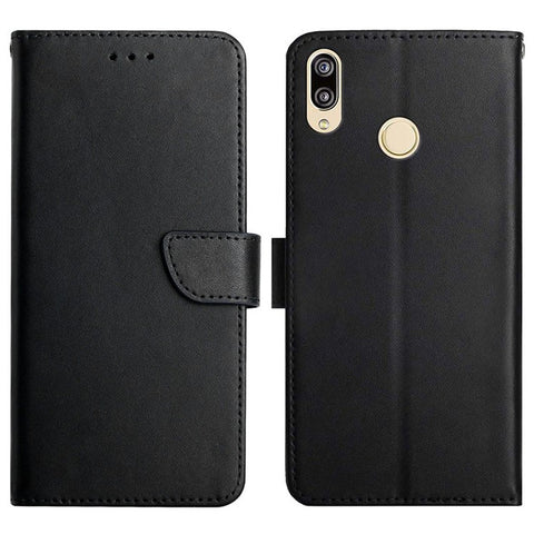 Nappa Texture Protective Case Solid Color Adjustable Stand Wallet Genuine Leather Phone Cover Case for Huawei P20 Lite (2018)/Nova 3e (China)