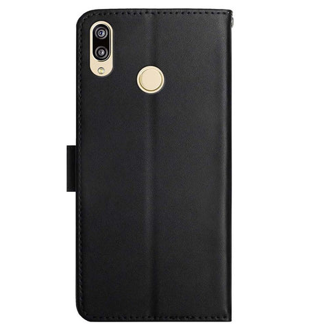 Nappa Texture Protective Case Solid Color Adjustable Stand Wallet Genuine Leather Phone Cover Case for Huawei P20 Lite (2018)/Nova 3e (China)