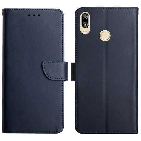 Nappa Texture Protective Case Solid Color Adjustable Stand Wallet Genuine Leather Phone Cover Case for Huawei P20 Lite (2018)/Nova 3e (China)
