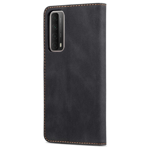 AZNS Phone Cover Magnetic Closure PU Leather Flip Wallet Case Stand Anti-fingerprint Phone Shell for Huawei P smart 2021 / Huawei Y7a