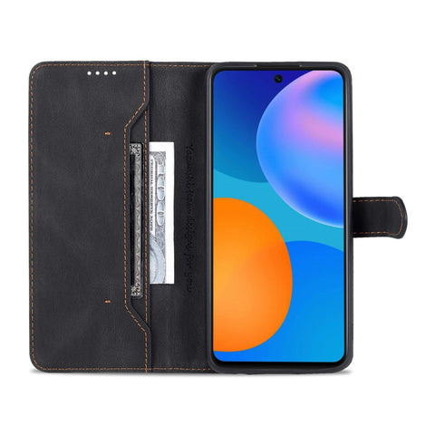 AZNS Phone Cover Magnetic Closure PU Leather Flip Wallet Case Stand Anti-fingerprint Phone Shell for Huawei P smart 2021 / Huawei Y7a