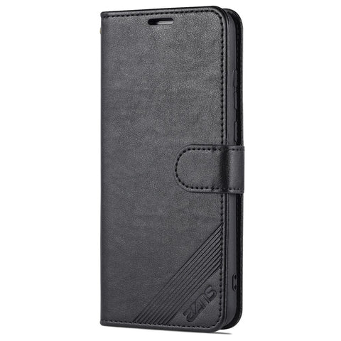 AZNS Textured PU Leather Wallet Case Inner TPU Magnetic Protective Flip Cover with Stand Function for Huawei Enjoy 20e