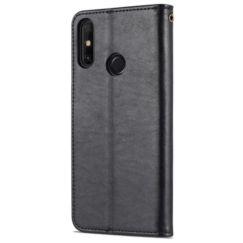 AZNS Textured PU Leather Wallet Case Inner TPU Magnetic Protective Flip Cover with Stand Function for Huawei Enjoy 20e