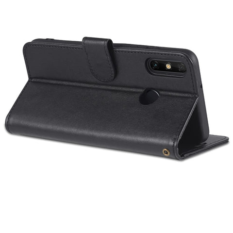 AZNS Textured PU Leather Wallet Case Inner TPU Magnetic Protective Flip Cover with Stand Function for Huawei Enjoy 20e